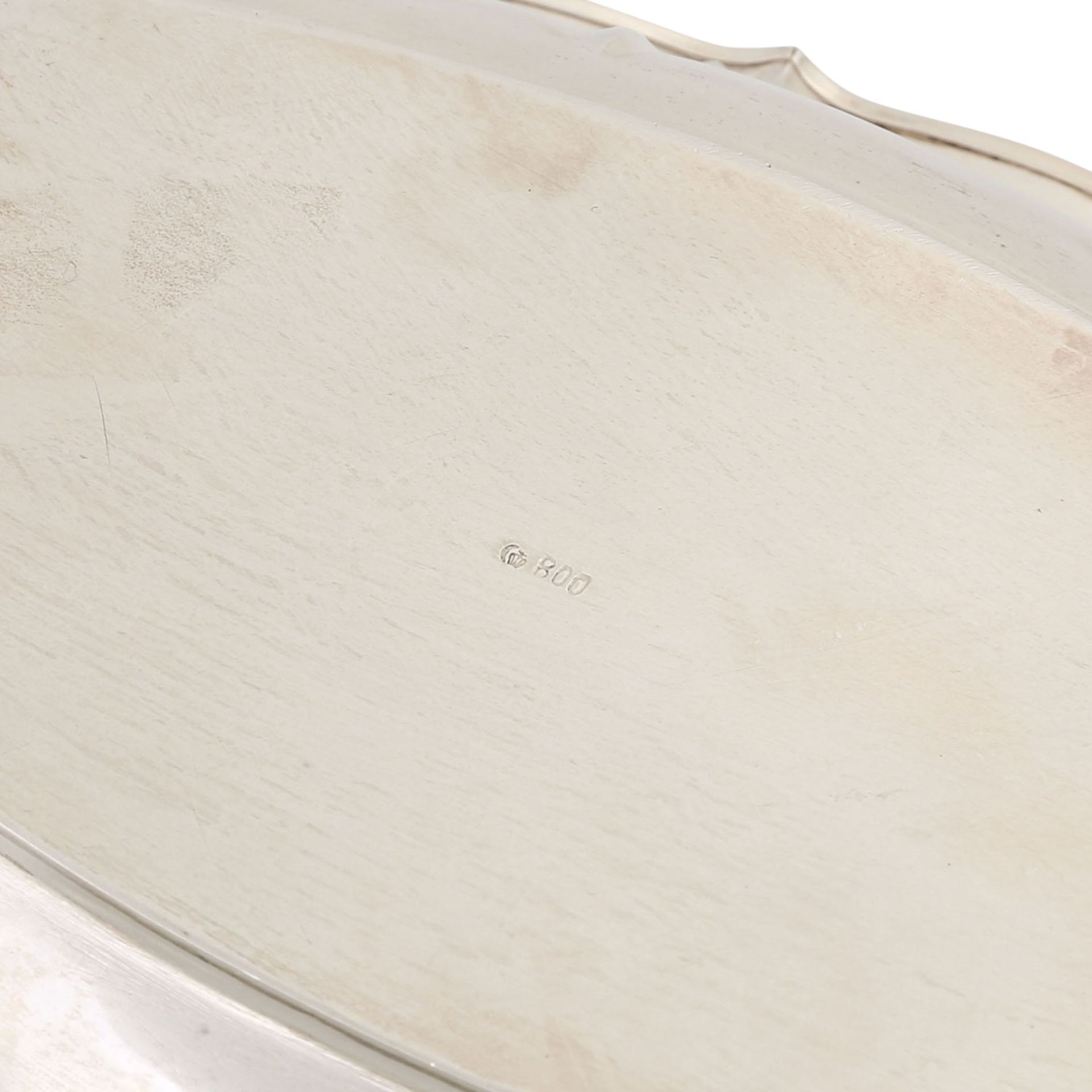 DEUTSCHLAND Ovalschale, 800 Silber, 20. Jhd. Ovale Schale mit hoher, geschweifter Wand - Image 3 of 3