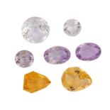 Konvolut Amethyste, Citrine, Bergkristalle von 1,9 (Amethyst, oval) + 1,8 (Amethyst,ov