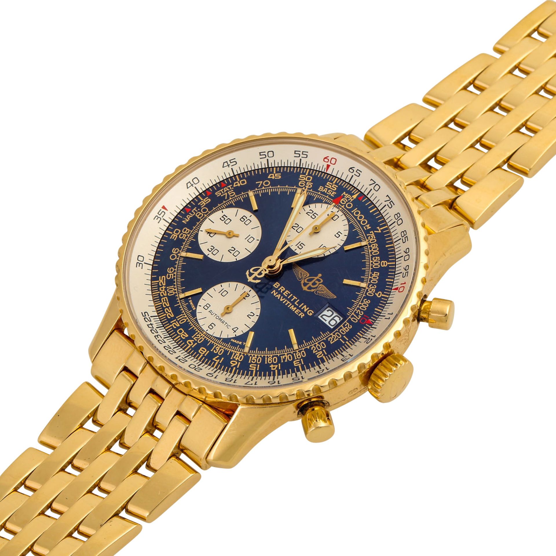 BREITLING Old Navitimer, Ref. K13322. Herrenuhr. Gold 18K. Automatic-Werk. Gebrauchssp - Image 4 of 9