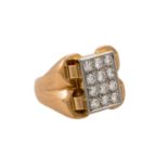 Ring mit Brillanten zus. ca. 2 ct, ca. WEISS (H)/VS, RSG 18K, Fassung Platin, RW: 62,