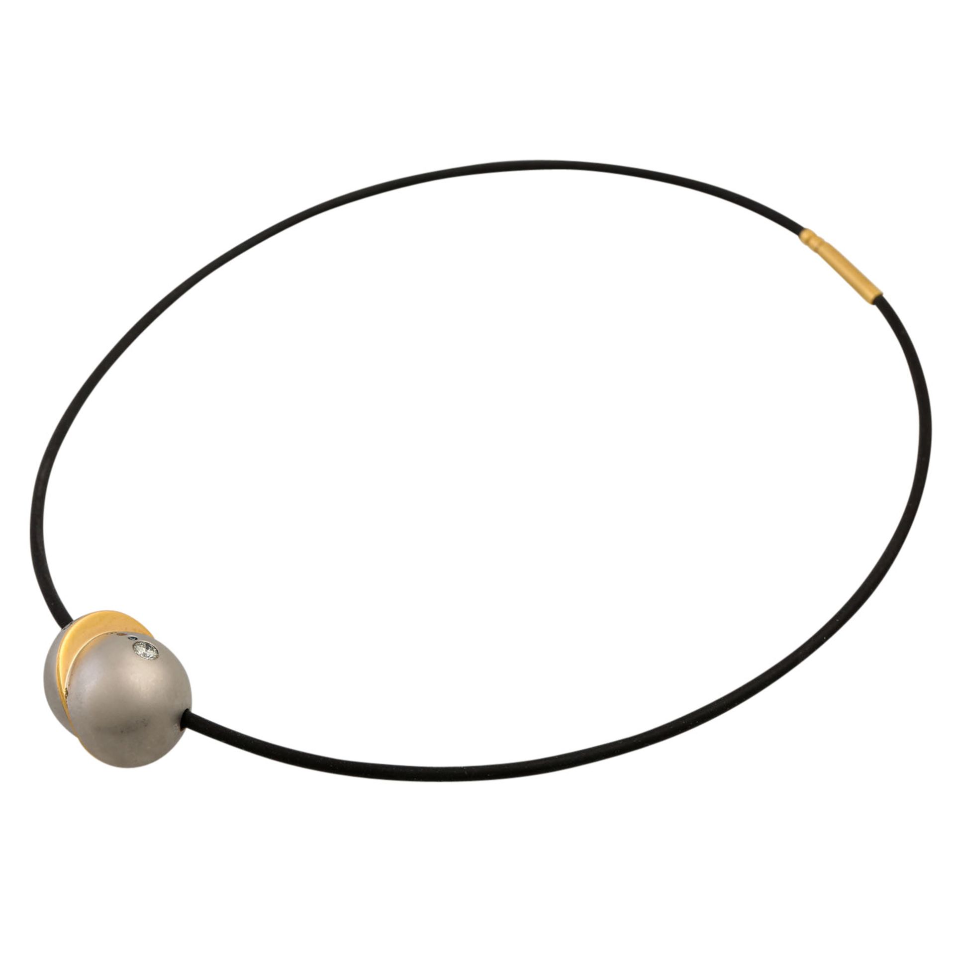 BUNZ Collier mit Brillanten zus. ca. 0,29 ct, tlw. farbig (beh.)/VS, KP (1997): umger. - Image 3 of 5