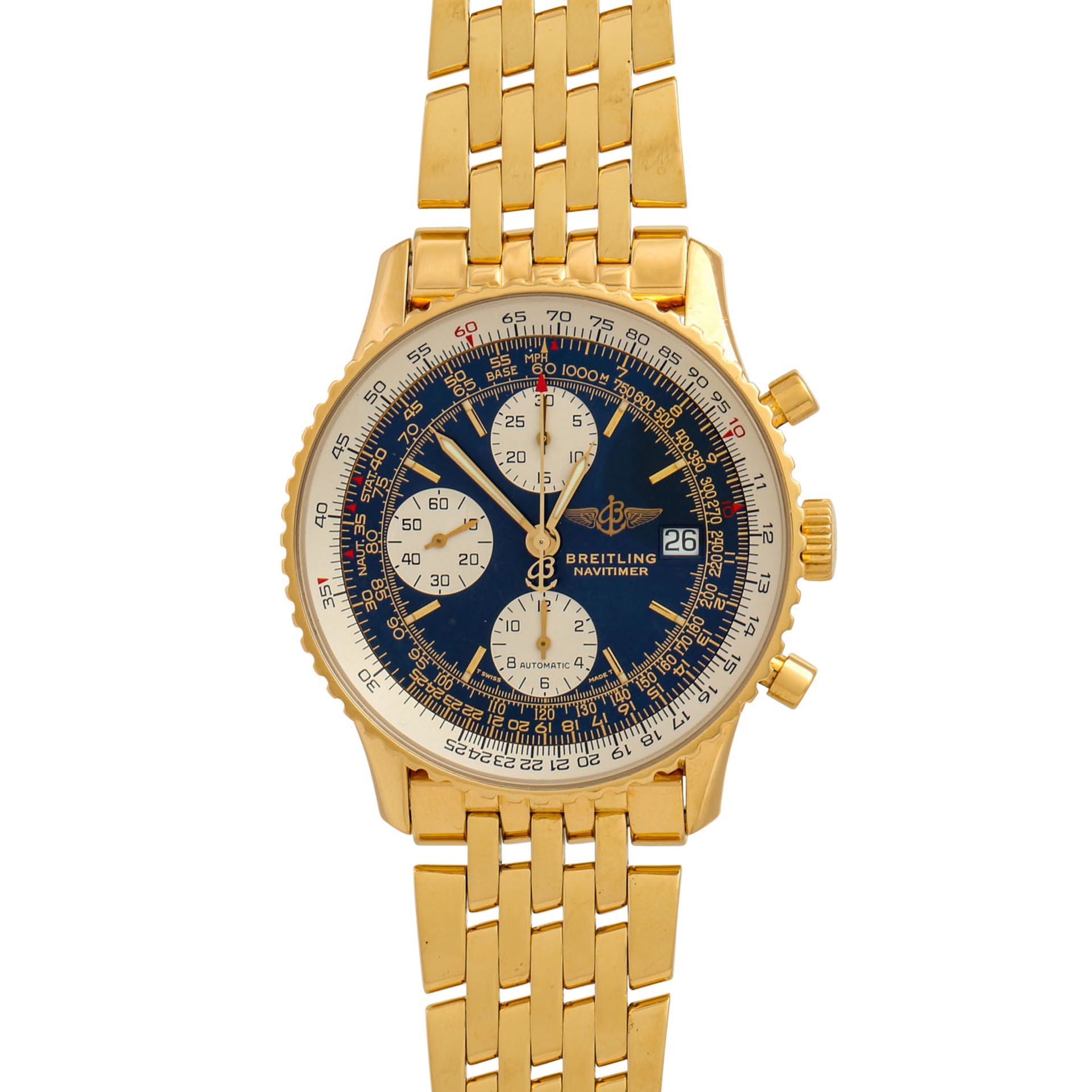 BREITLING Old Navitimer, Ref. K13322. Herrenuhr. Gold 18K. Automatic-Werk. Gebrauchssp