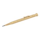 Druckbleistift Gold 14K, 18,4 gr Bruttogewicht, L: ca. 11,5 cm, 20. Jahrhundert, Gebra