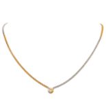 Collier mit Brillant von 0,1 ct, ca. FW (G)/VVS, KP (1993): umger. ca. 1.170 €, Plat