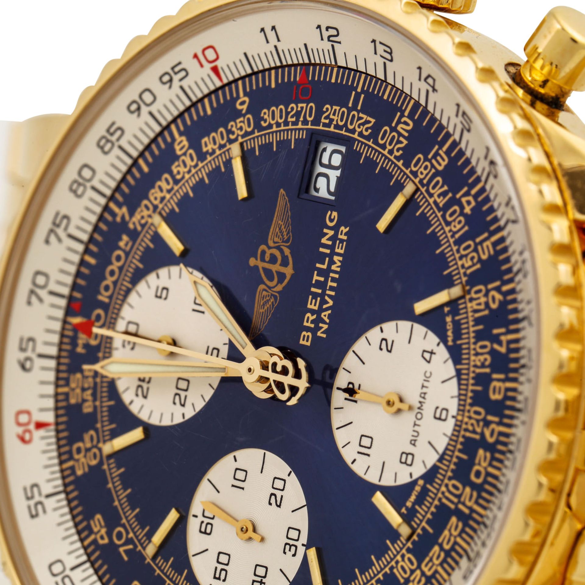 BREITLING Old Navitimer, Ref. K13322. Herrenuhr. Gold 18K. Automatic-Werk. Gebrauchssp - Image 8 of 9