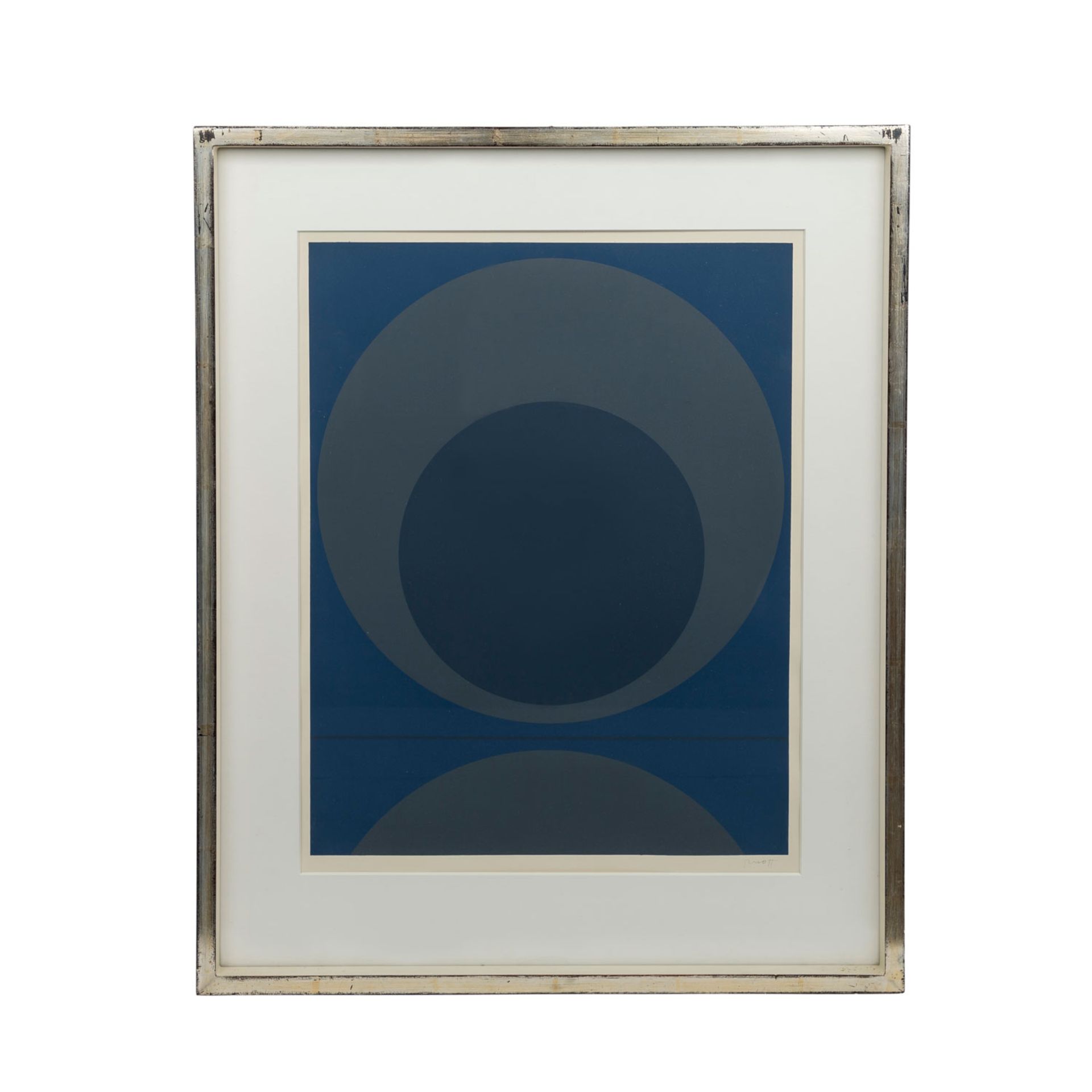 RUOFF, FRITZ (1906-1986) 'Grauer Kreis auf blauem Grund'. Farbserigraphie, unten recht - Image 2 of 5
