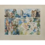 HENNINGER, MANFRED (1894-1986) 'Badende an einem See', 1969. Aquarell/Papier, unten re