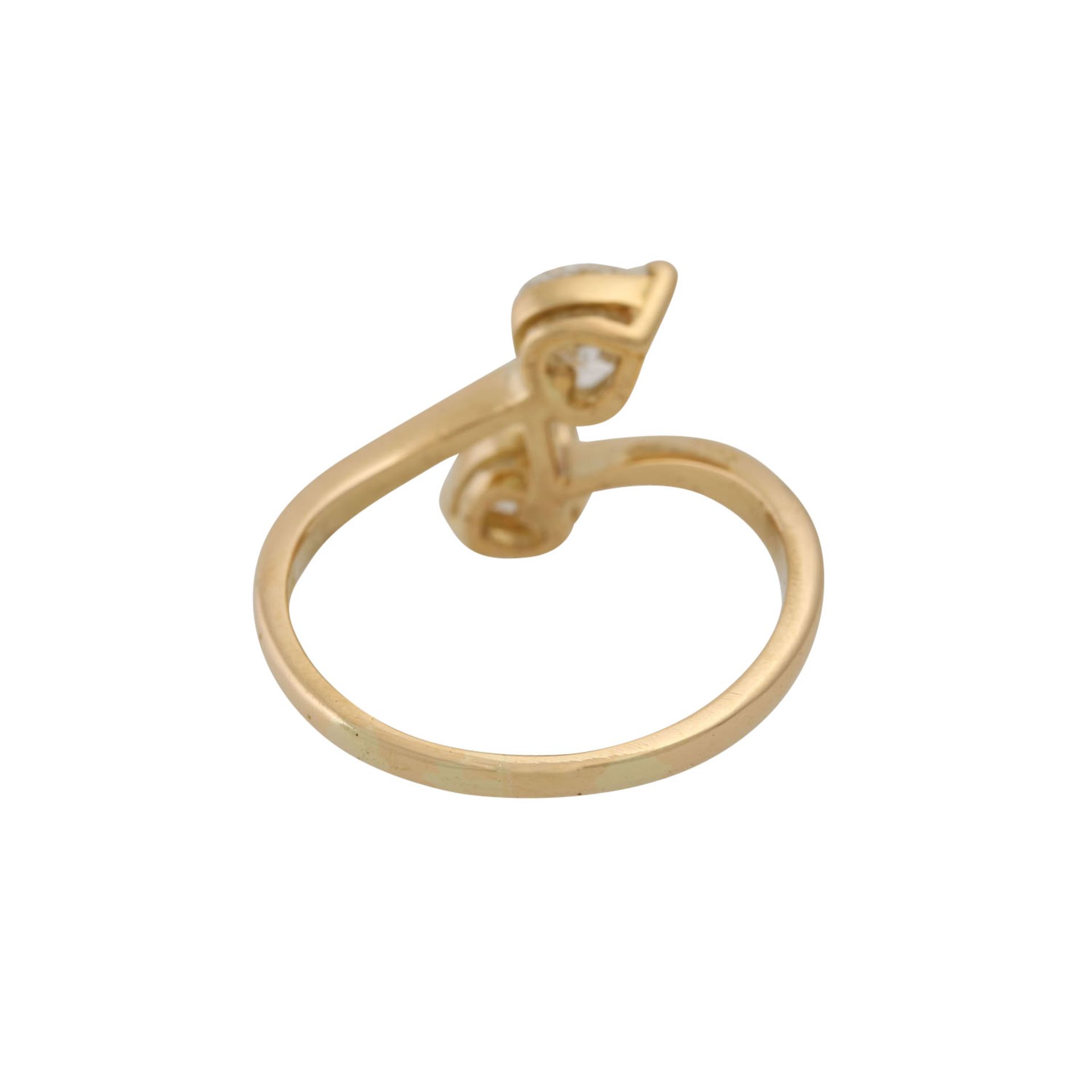 Ring mit 2 Herz-Diamanten von zus. ca. 1 ct, - Image 4 of 4