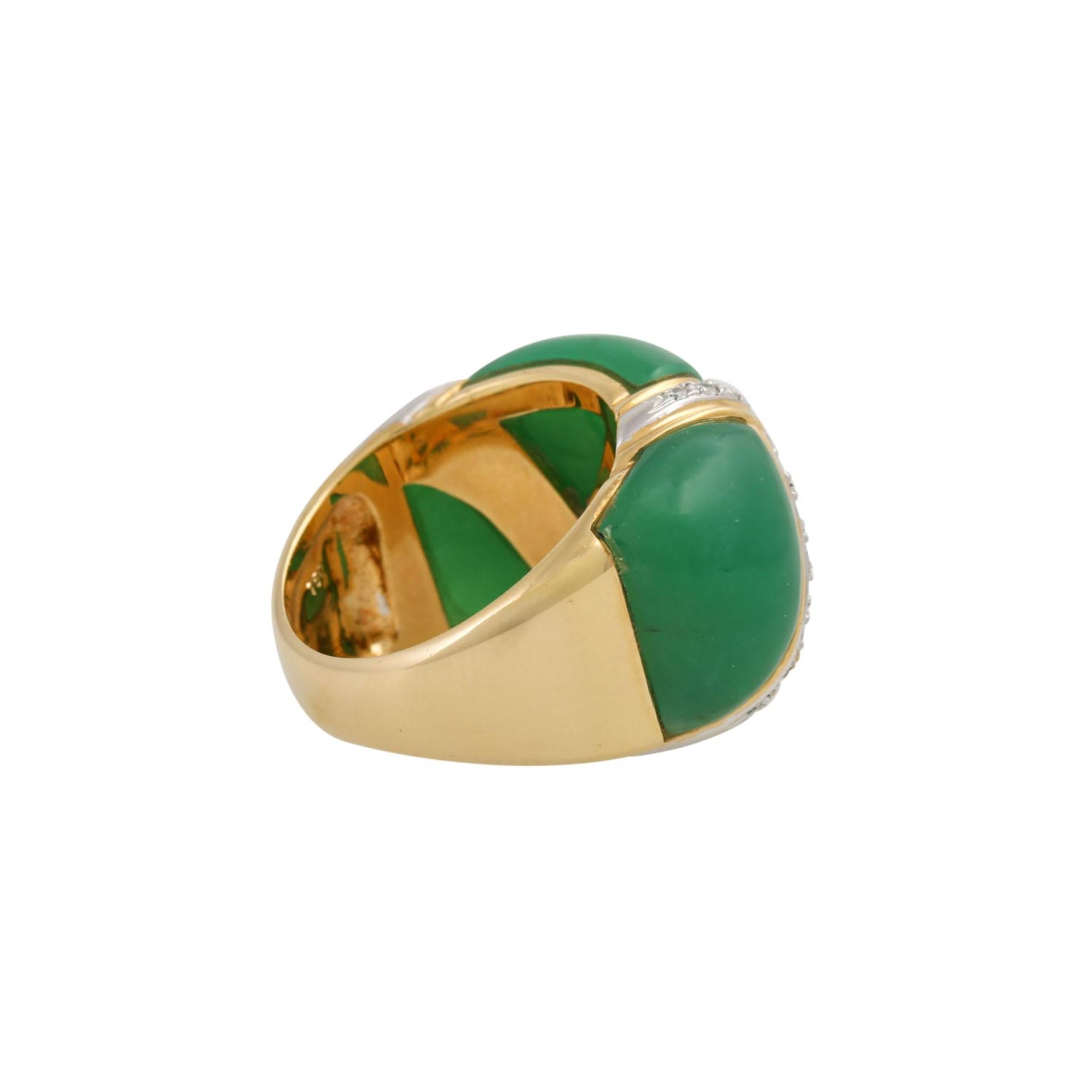 Ring mit Chrysopras und Brillanten von zus. ca. 0,28 ct, - Image 3 of 4