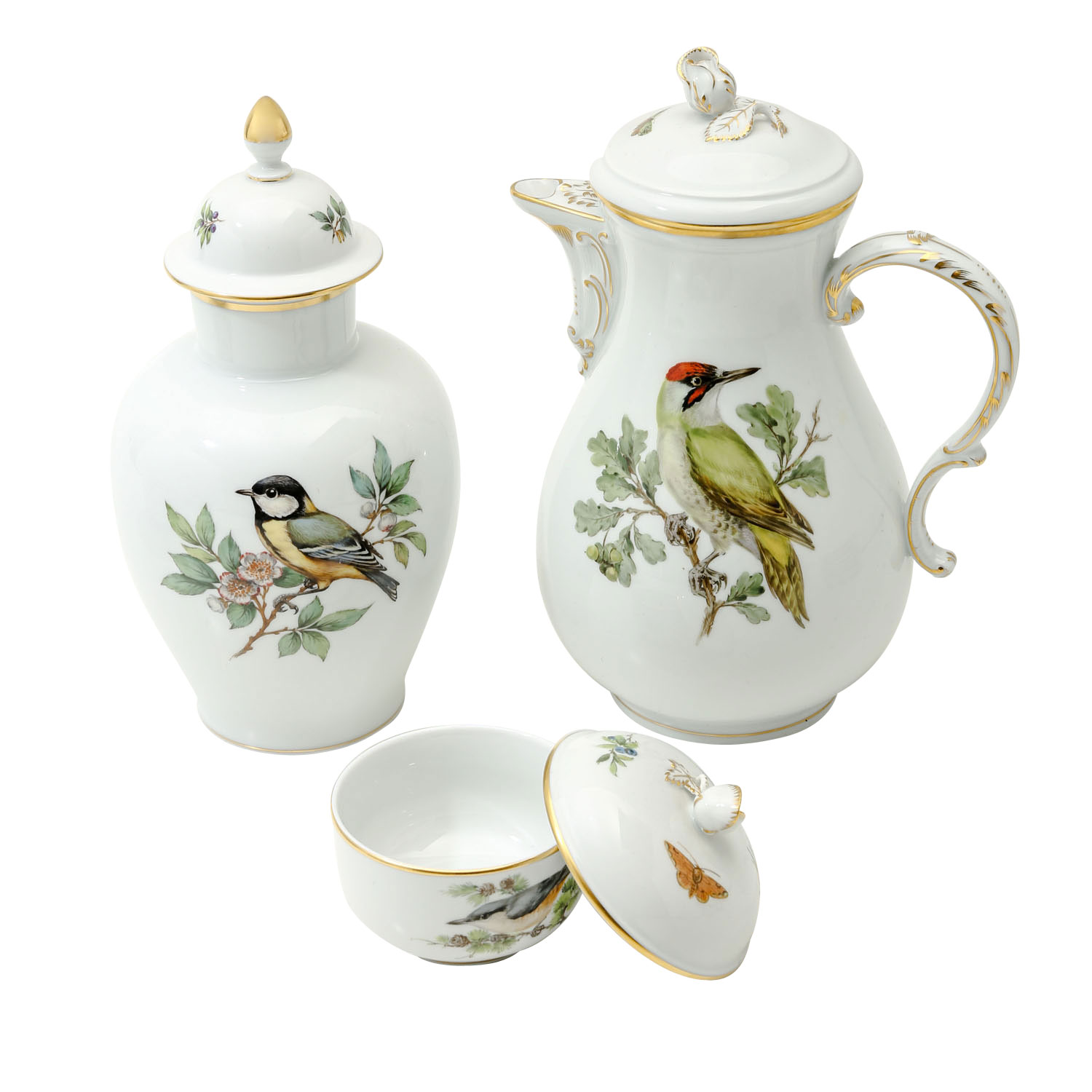 MEISSEN 28-tlg. Kaffeeservice f. 8 Peronen 'Bunte Vögel', 1. Wahl, 20.Jhd. - Image 3 of 6