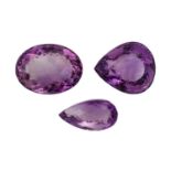 Konvolut 3 Amethyste von ca. 150 ct