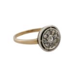 Ring mit Diamantrosen zus. ca. 0,1 ct,