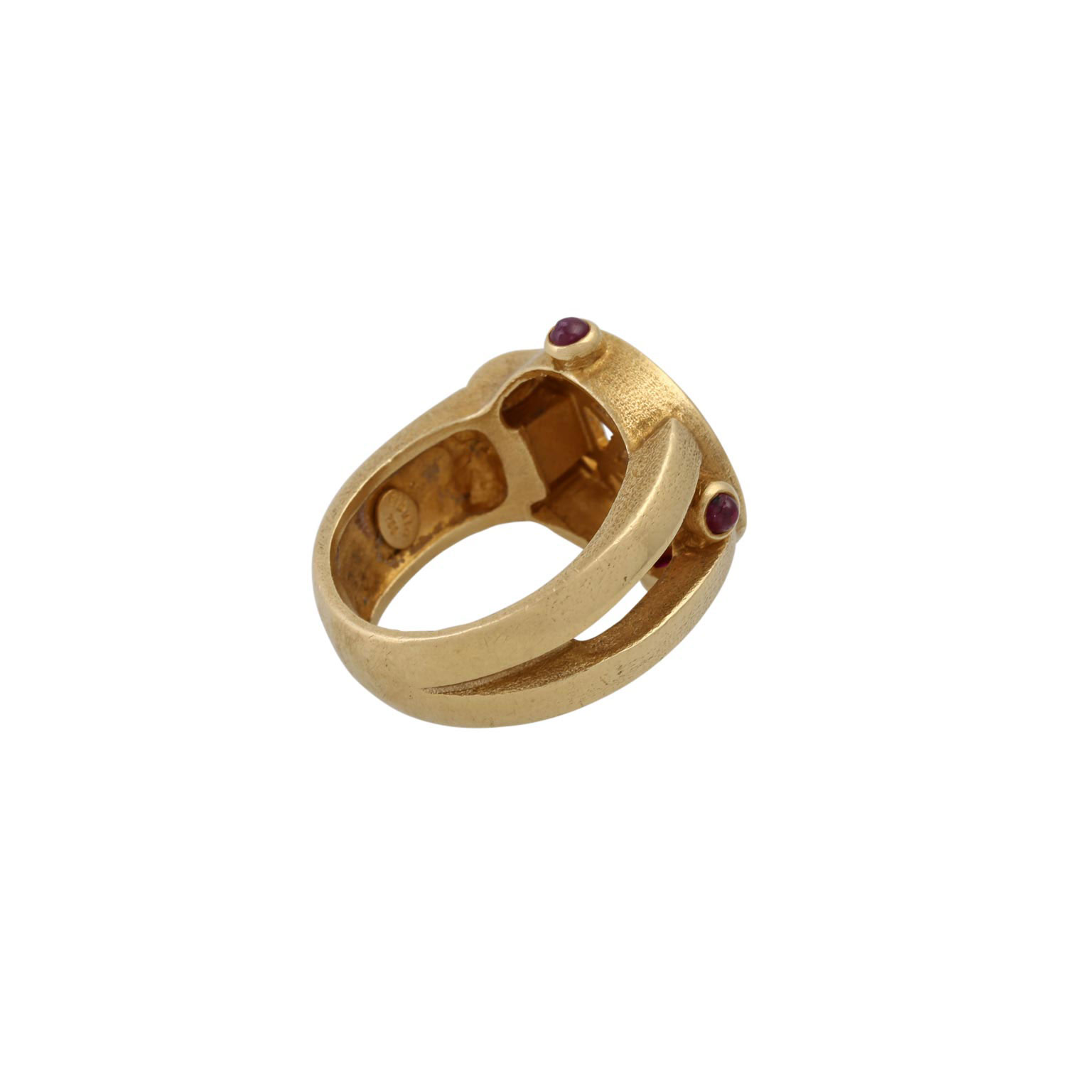 FIBULA Ring mit Brillant, 0,02 ct und 3 kl. Rubincabochons, - Image 3 of 4