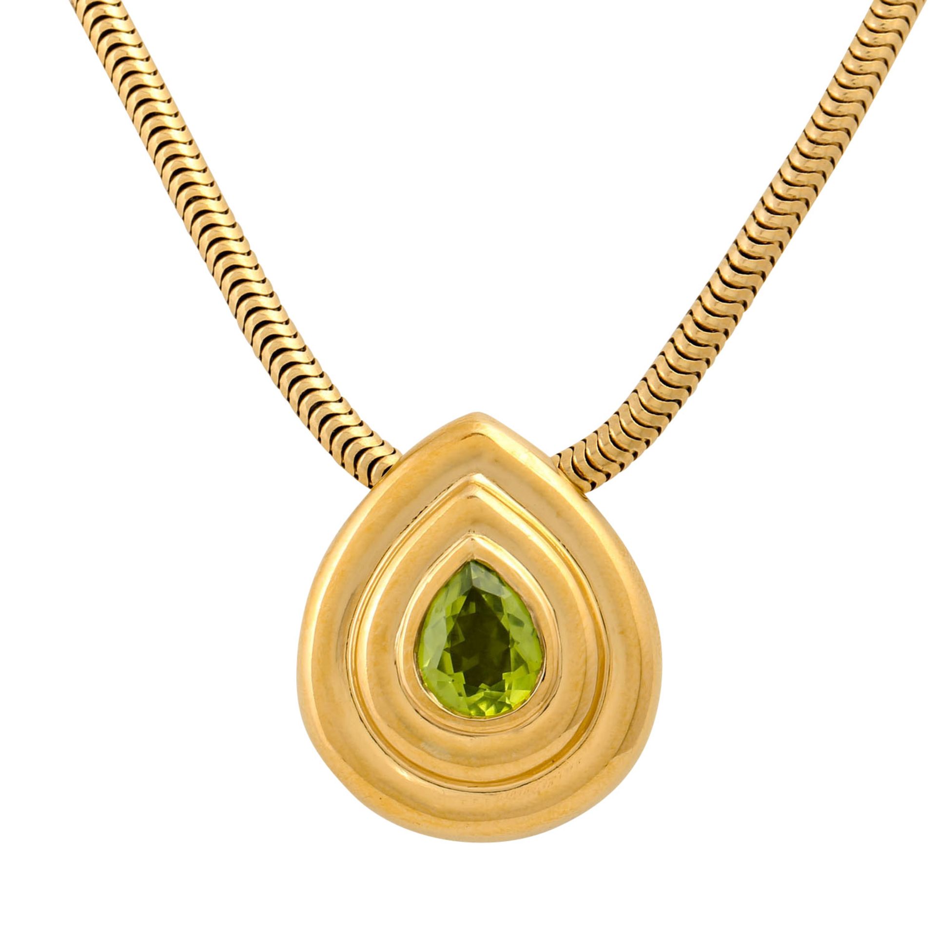 Collier mit Peridot in facettiertem Tropfenschliff von 2,3 ct, - Image 2 of 6