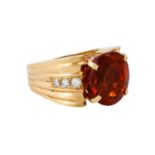 Ring mit Citrin, oval facettiert, ca. 7,5 ct,