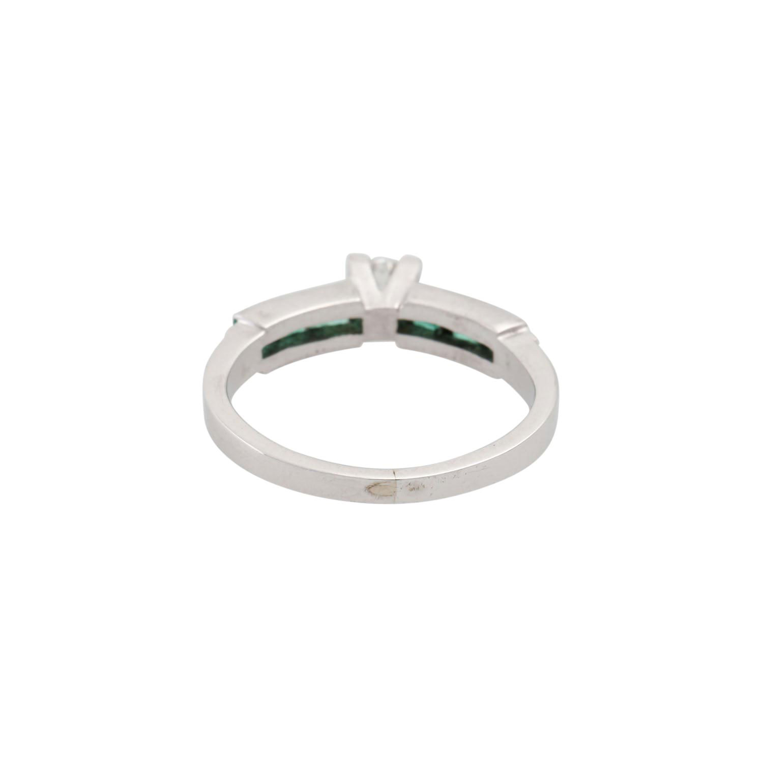Ring mit Brillant und 6 Smaragdcarrés, - Image 4 of 4