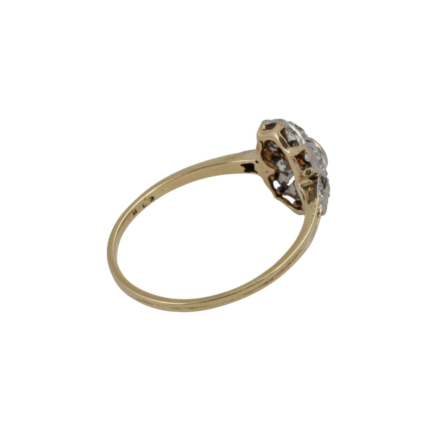 Art Déco zarter Ring mit Altschliffdiamanten von zus. ca. 0,25 ct, - Image 3 of 4
