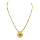 Collier mit Peridot in facettiertem Tropfenschliff von 2,3 ct,