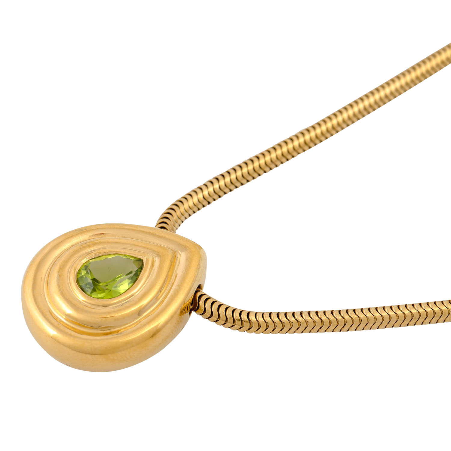 Collier mit Peridot in facettiertem Tropfenschliff von 2,3 ct, - Image 4 of 6