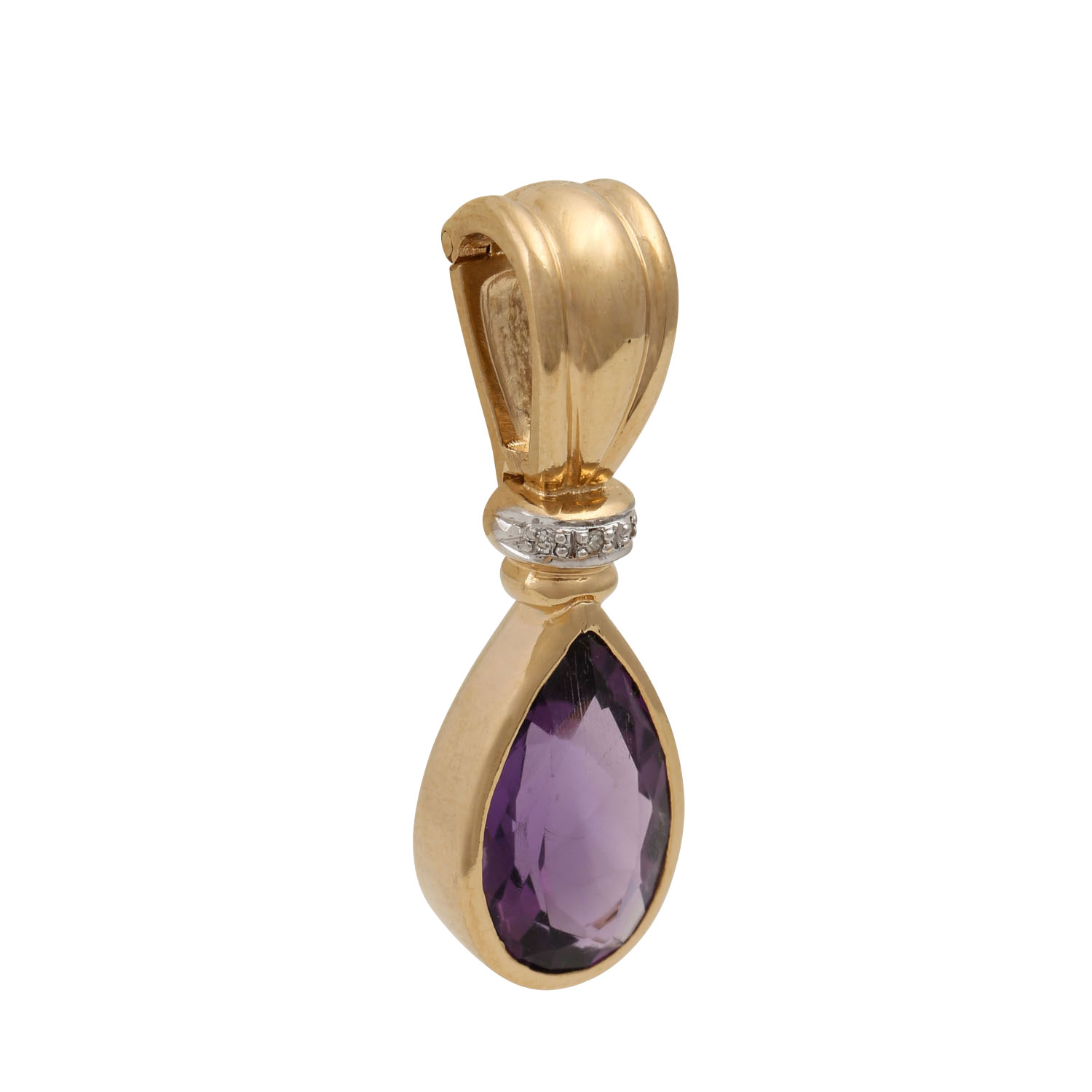 Clip-Anhänger mit Amethyst und Diamantbesatz, - Image 2 of 5