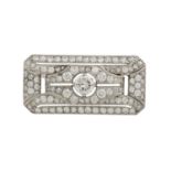 Brosche mit Diamanten von zus. ca. 2,7 ct,