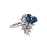 Ring mit Saphiren und Brillanten von zus. ca. 0,9 ct,