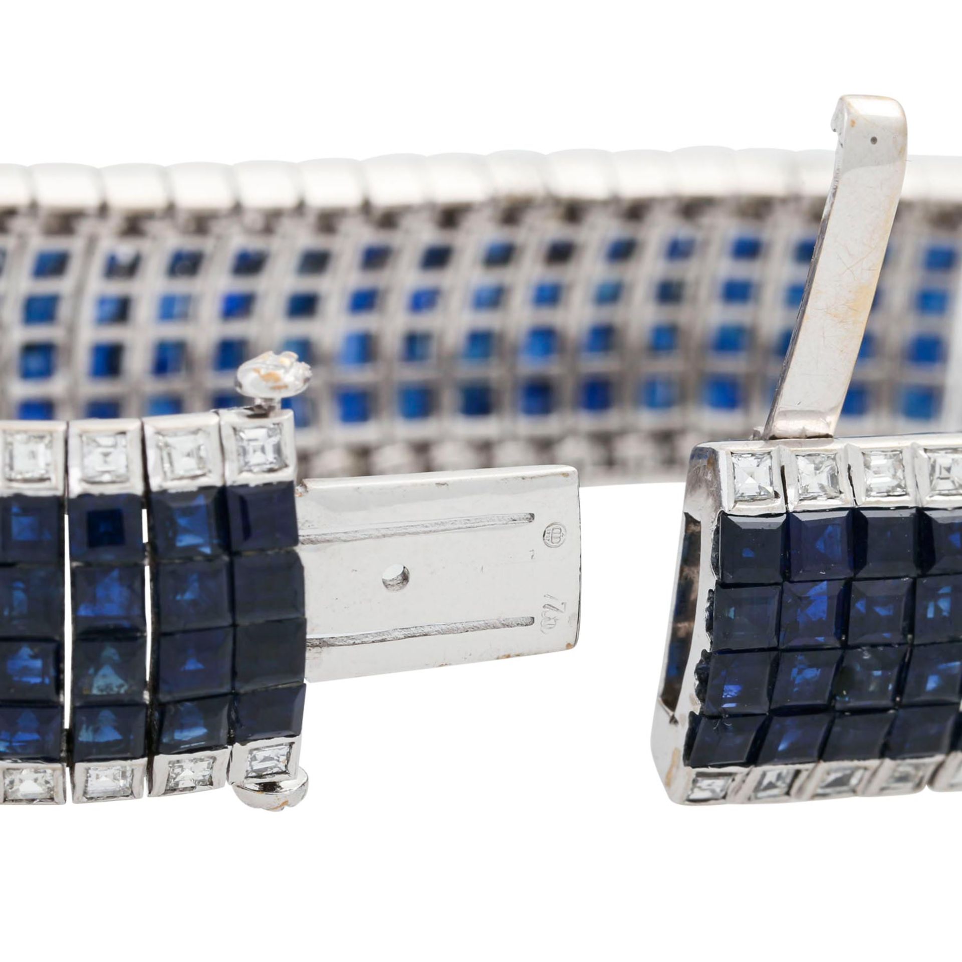 Bracelet with sapphires and diamonds, - Image 7 of 7