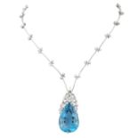 SCHOTT Collier mit Aquamarintropfen ca. 55 ct