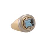 Unikatring mit Aquamarin ca. 3,7 ct,