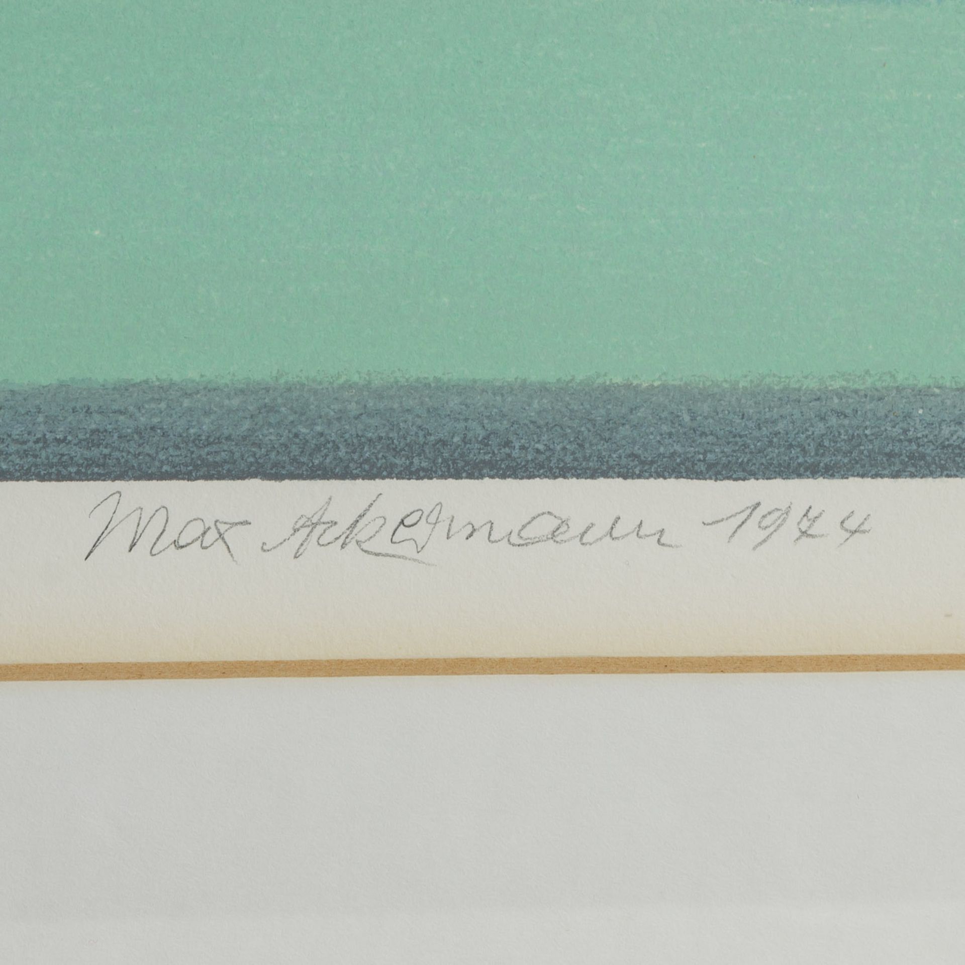 ACKERMANN, MAX (1887-1975, Prof.), "Abstrakte Komposition mit grün- und blautonigen Farbflächen", - Bild 4 aus 5