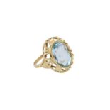 Ring mit ovalem Aquamarin,