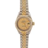 ROLEX Vintage Lady Datejust "Houndstooth-Dial", Ref. 69149. Damenuhr. Ca. 1986.