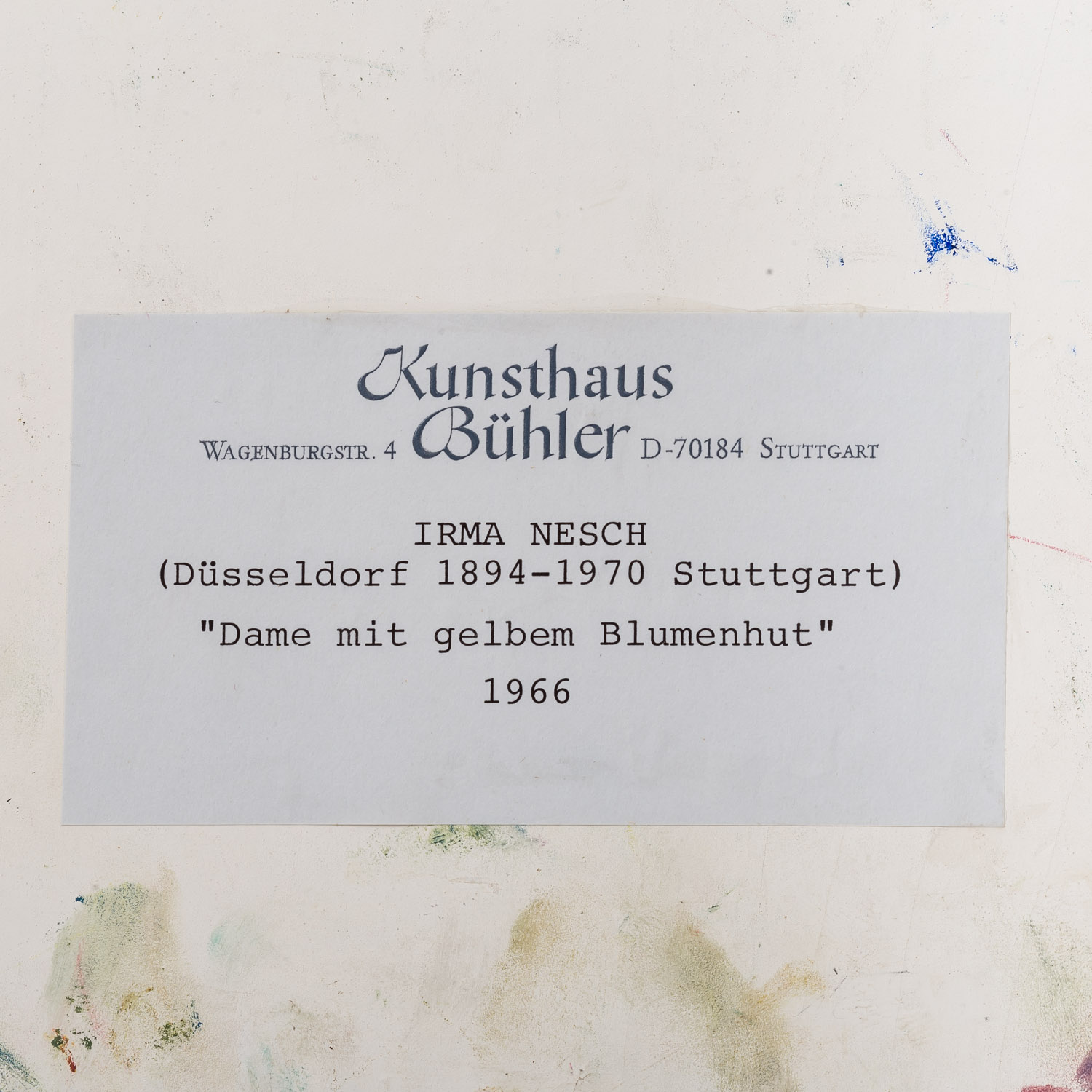 NESCH, IRMA (1894-1970), "Dame mit gelbem Blumenhut", - Image 8 of 8