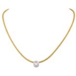 Collier mit Brillant ca. 1,6 ct,