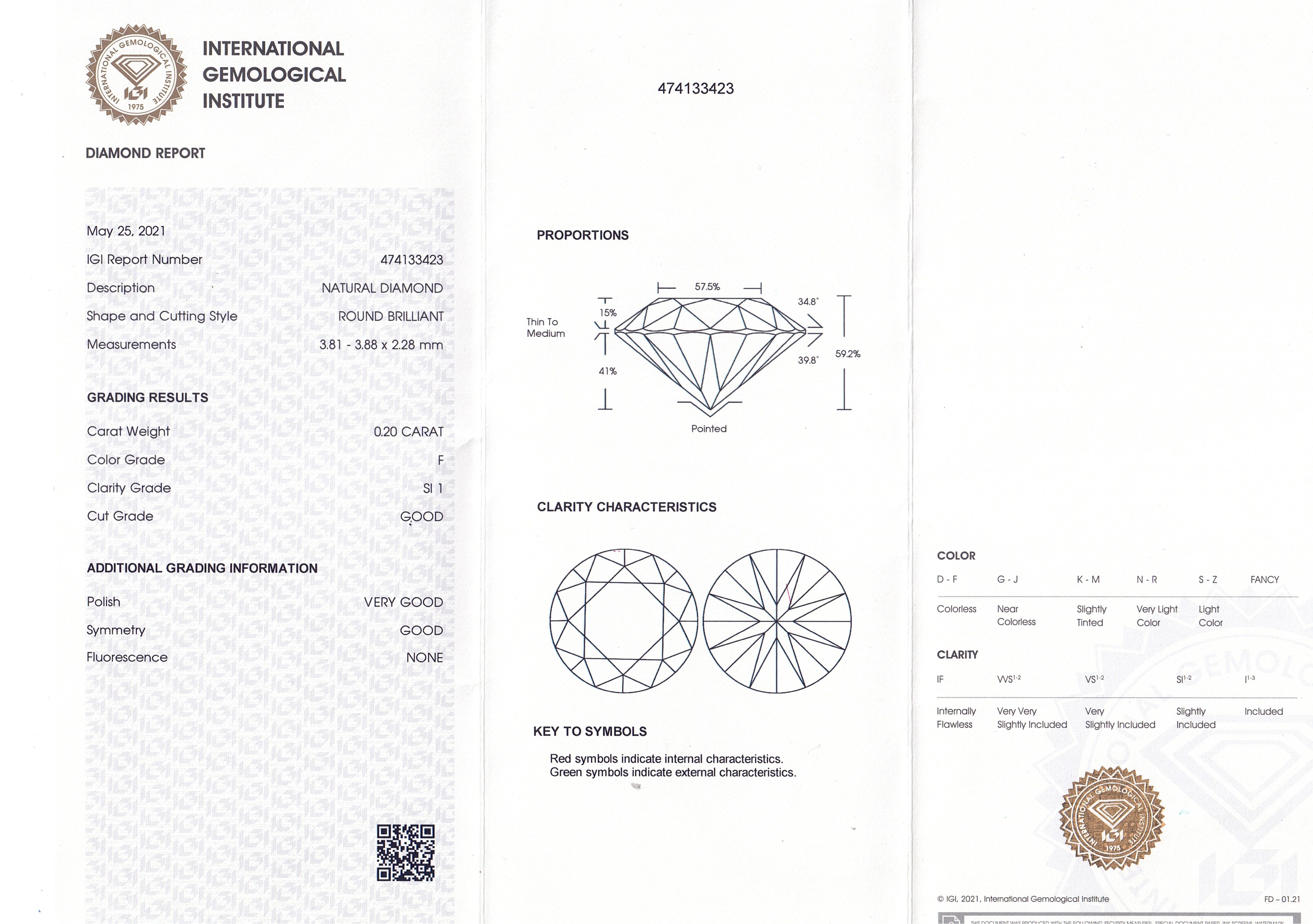 1 loser Brillant von 0,2 ct - Bild 3 aus 3