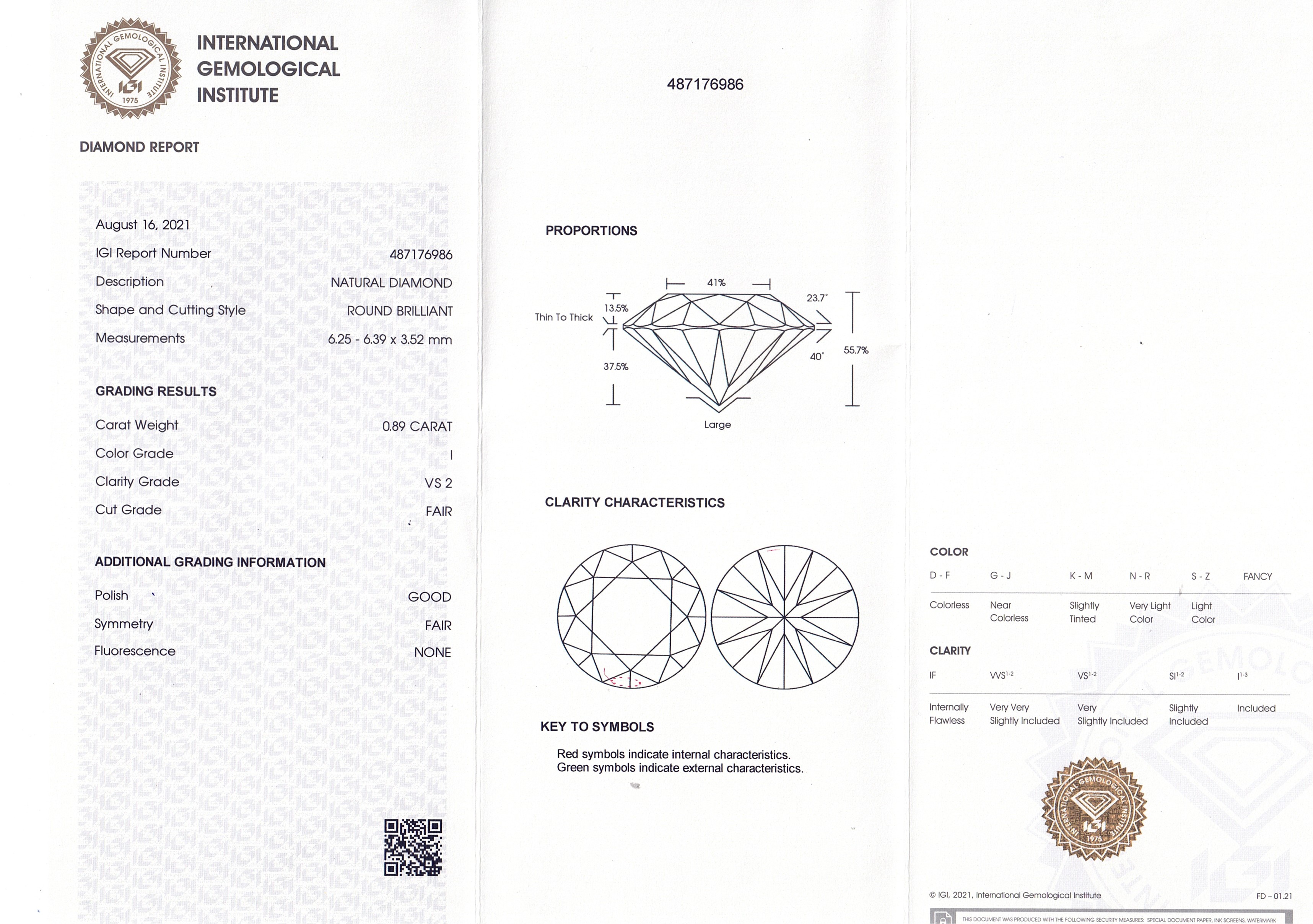 Loser Altschliffdiamant von 0,89 ct, - Bild 2 aus 2