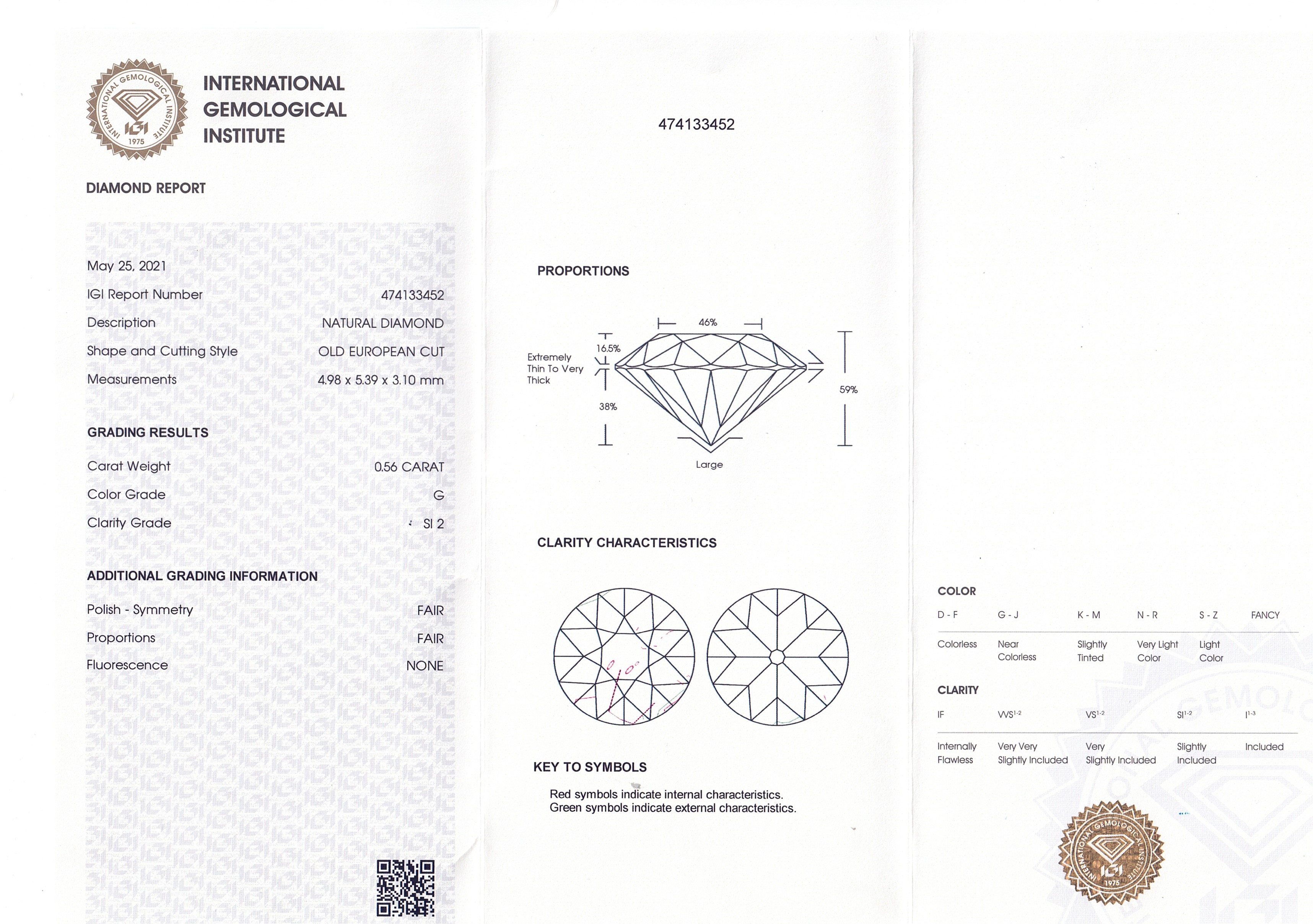 1 loser Altschliff-Diamant von 0,56 ct - Bild 3 aus 3