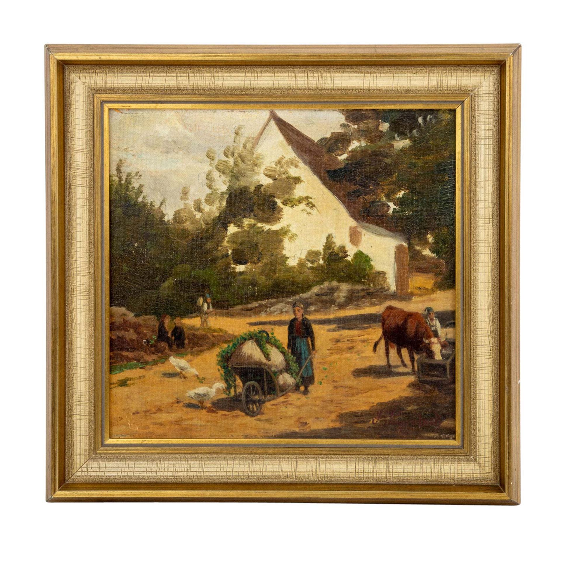 KORNBECK, JULIUS (1839-1920), "Bauern vor dem Haus", - Bild 2 aus 4