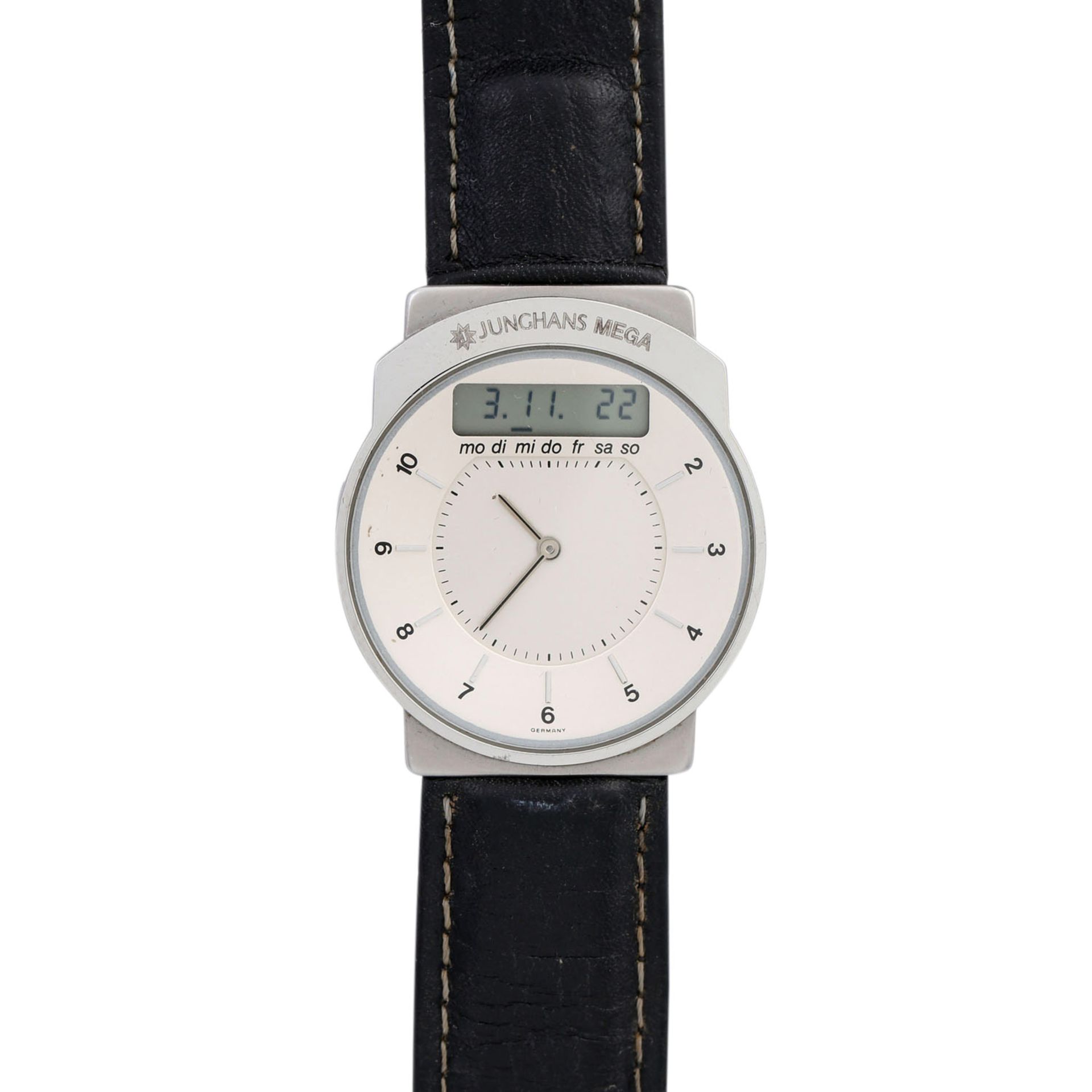 JUNGHANS MEGA Vintage Herren Funkuhr, Ref. 25/4100. Ca. 1990er Jahre.