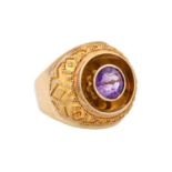 Ring mit Amethyst und feiner Granulation,