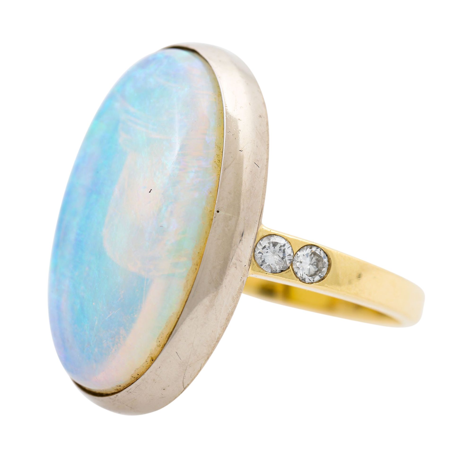 Ring mit Opal und 4 Diamanten von zus. ca. 0,24 ct, - Image 5 of 5