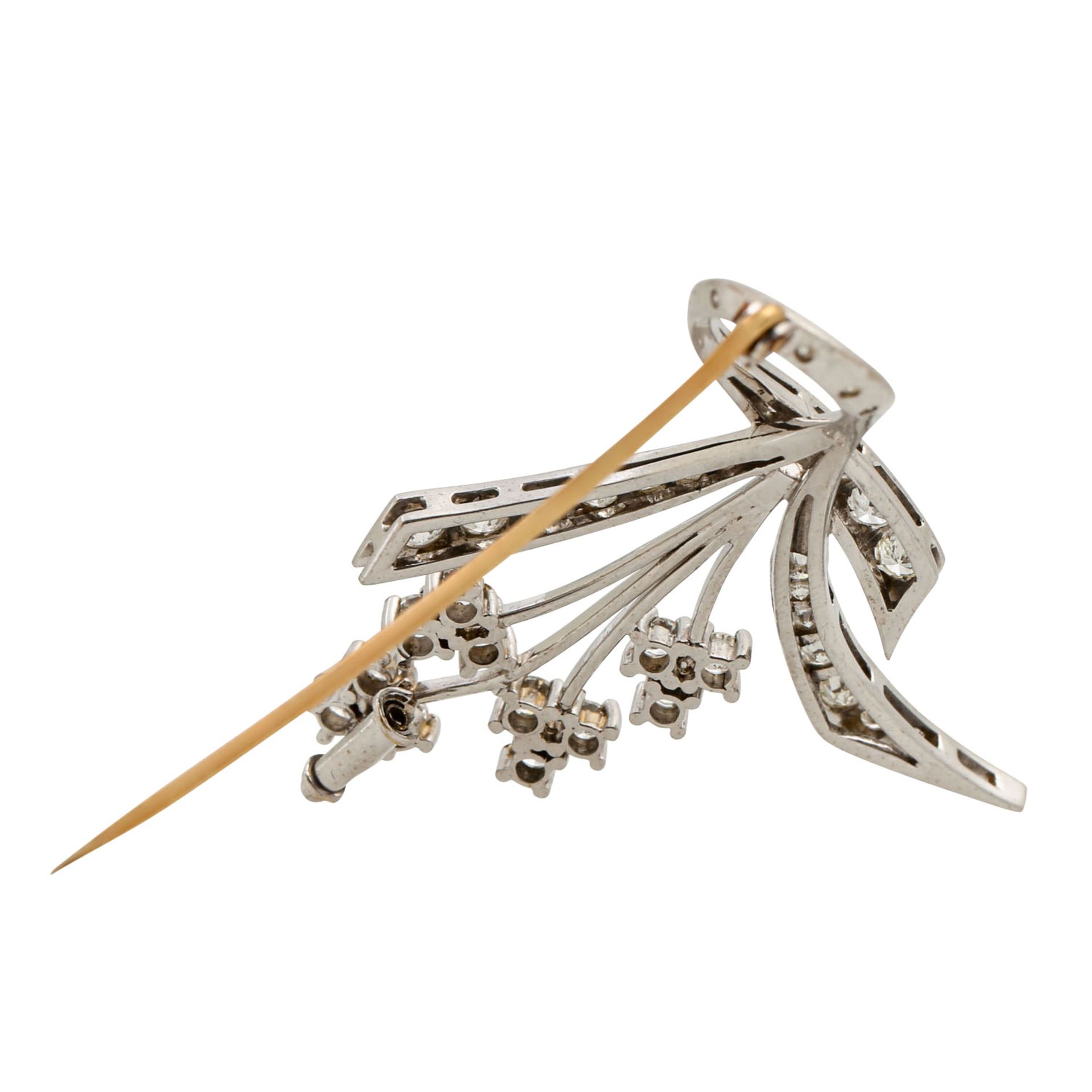 Brosche "Blumenbouquet" mit Brillanten, zus. ca. 1 ct, - Image 3 of 4