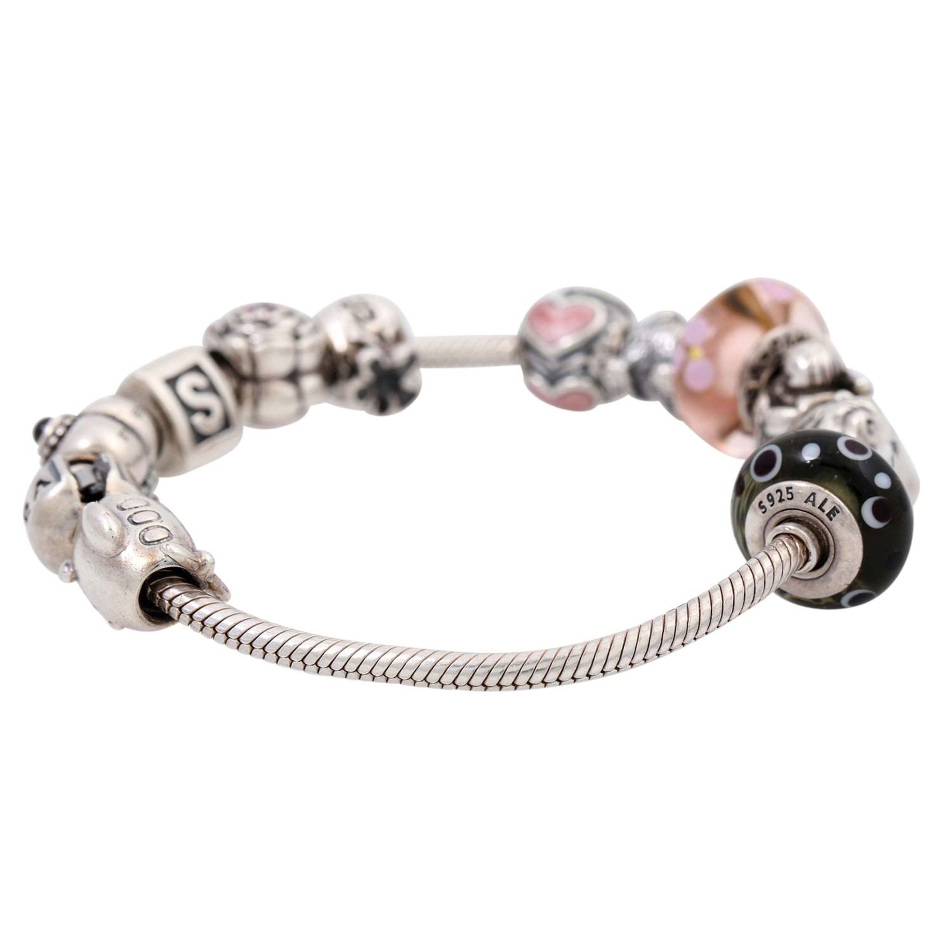 PANDORA Armband mit 12 Charms, - Image 4 of 5