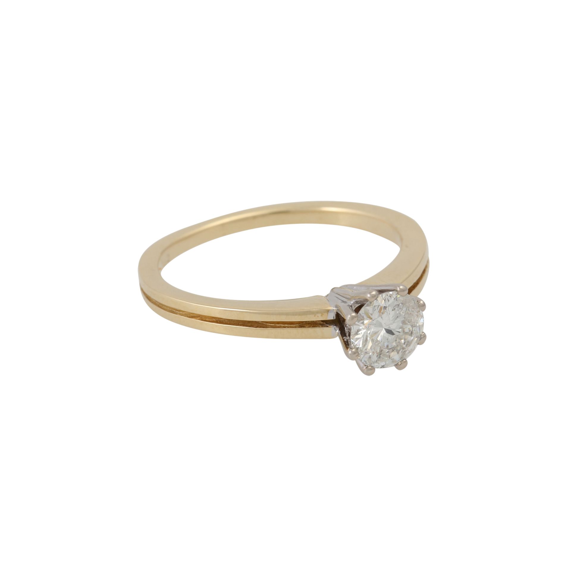 Solitärring mit Brillant von ca. 0,6 ct,