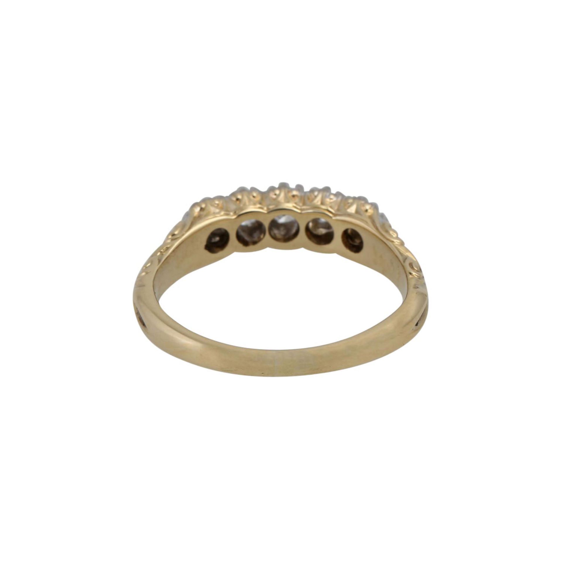 Ring mit 5 Brillanten zus. ca. 0,3 ct, - Image 4 of 4