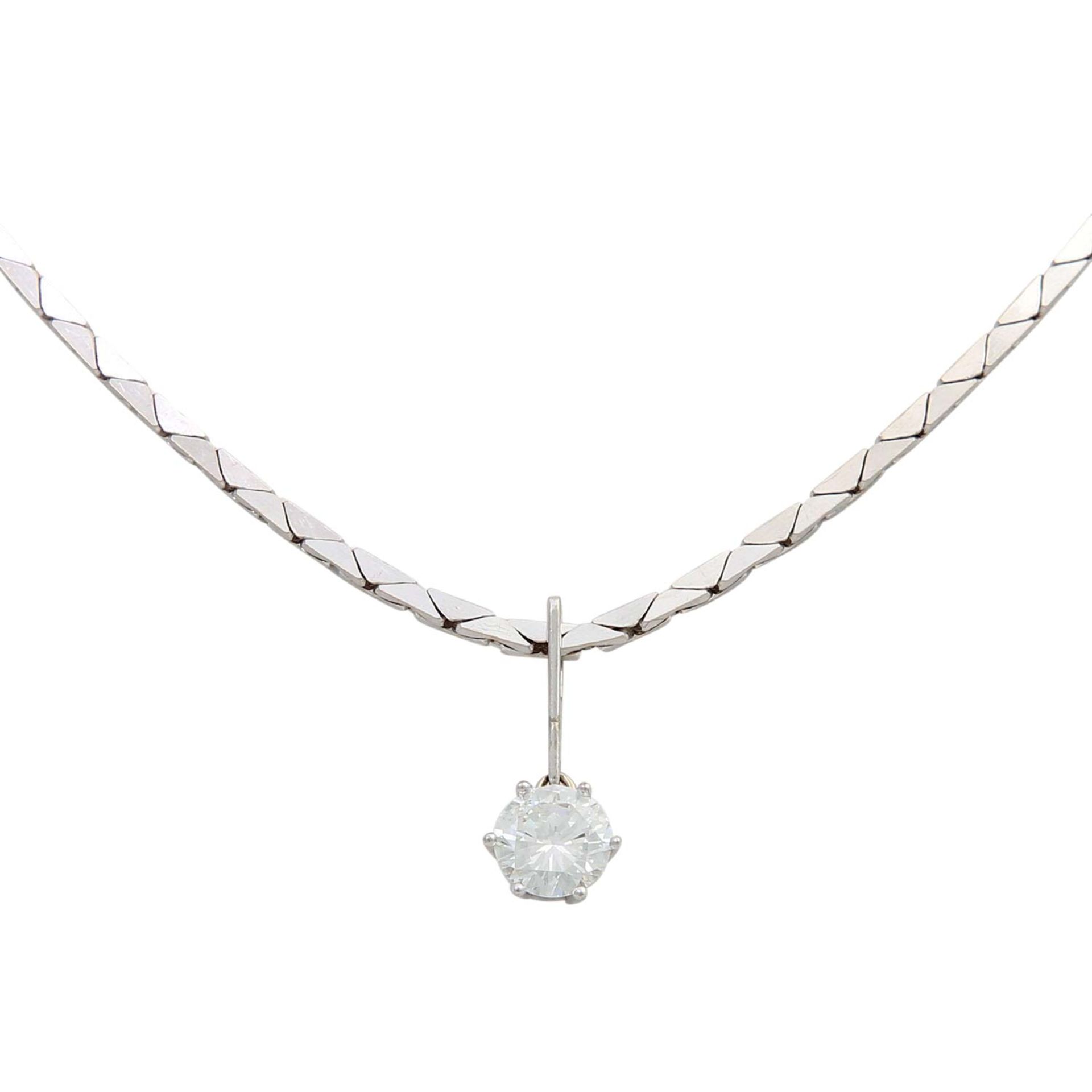 Collier mit Brillantanhänger ca.1,1 ct, - Image 2 of 7