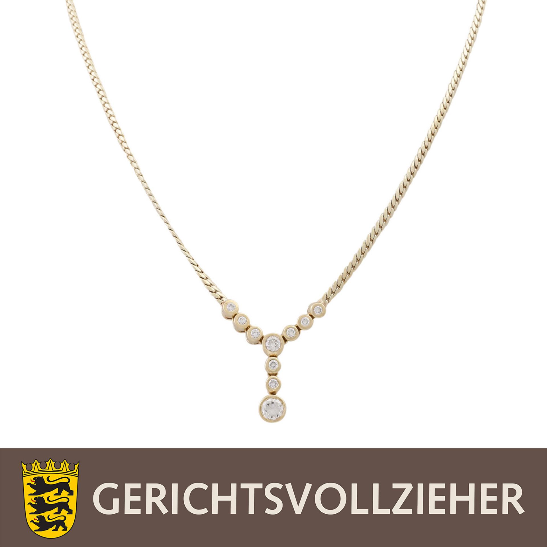 Collier mit Brillanten zus. ca. 0,95 ct