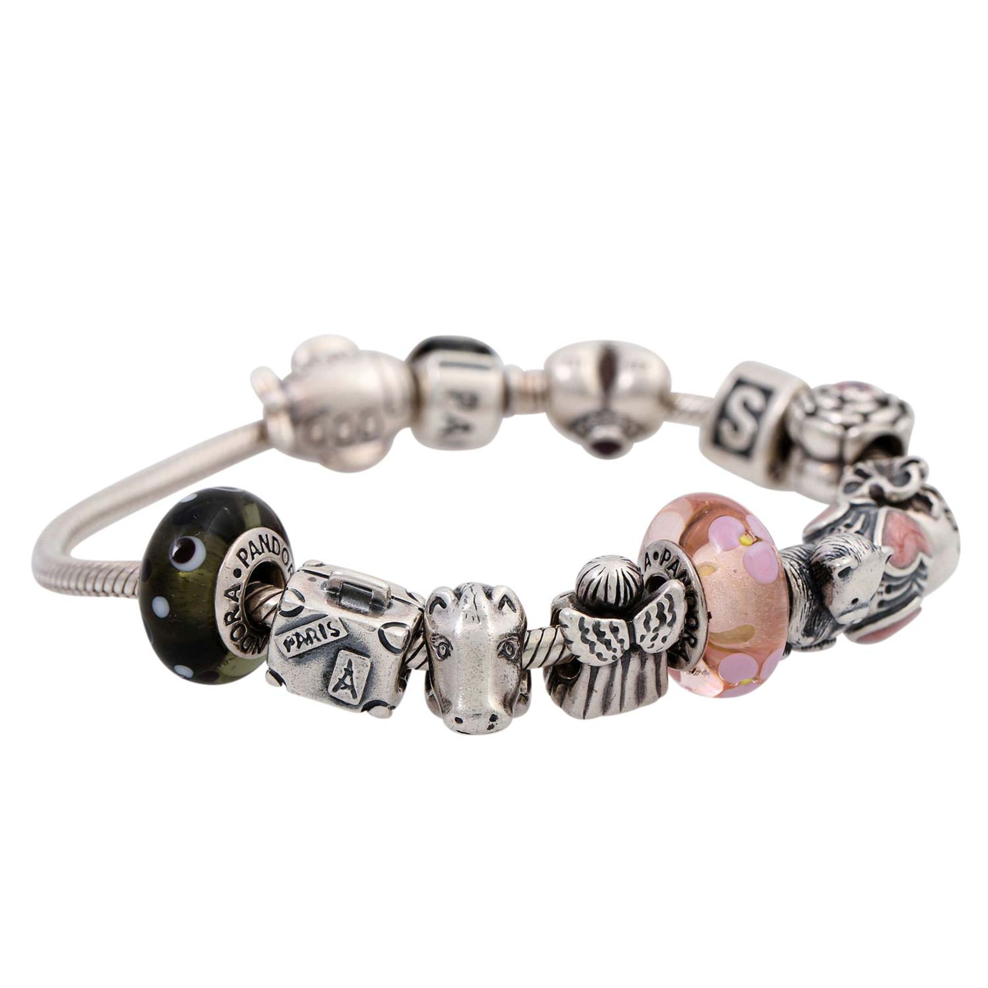 PANDORA Armband mit 12 Charms, - Image 3 of 5