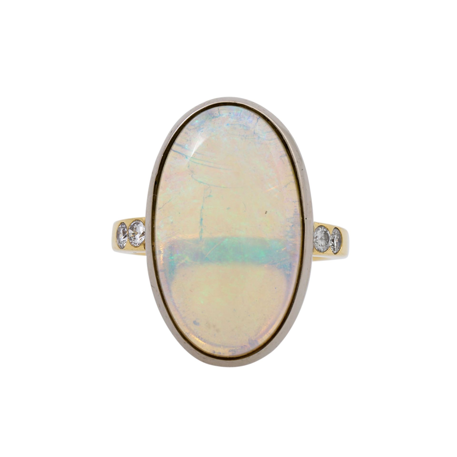 Ring mit Opal und 4 Diamanten von zus. ca. 0,24 ct, - Image 2 of 5