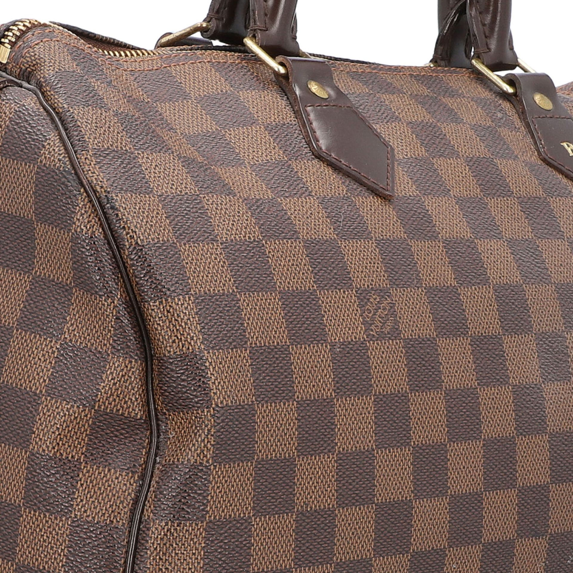 LOUIS VUITTON Handtasche "SPEEDY 35", Koll. 2008.Akt. NP.: 925,-€. Damier Ebene Canv - Image 8 of 8